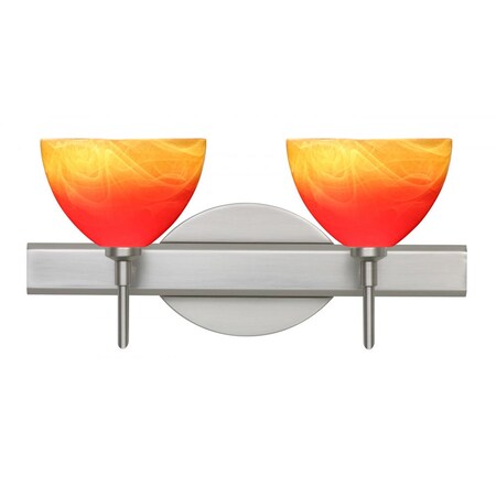 Besa Lighting Besa Wall Brella Satin Nickel Solare 2x5W LED 2SW-4679SL-LED-SN